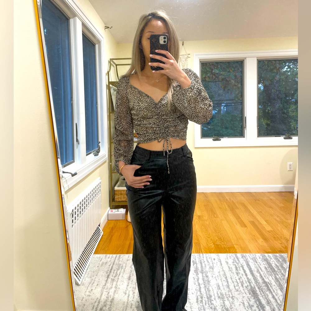 Sheer Cheetah Print Crop Top ( NEW with tags)